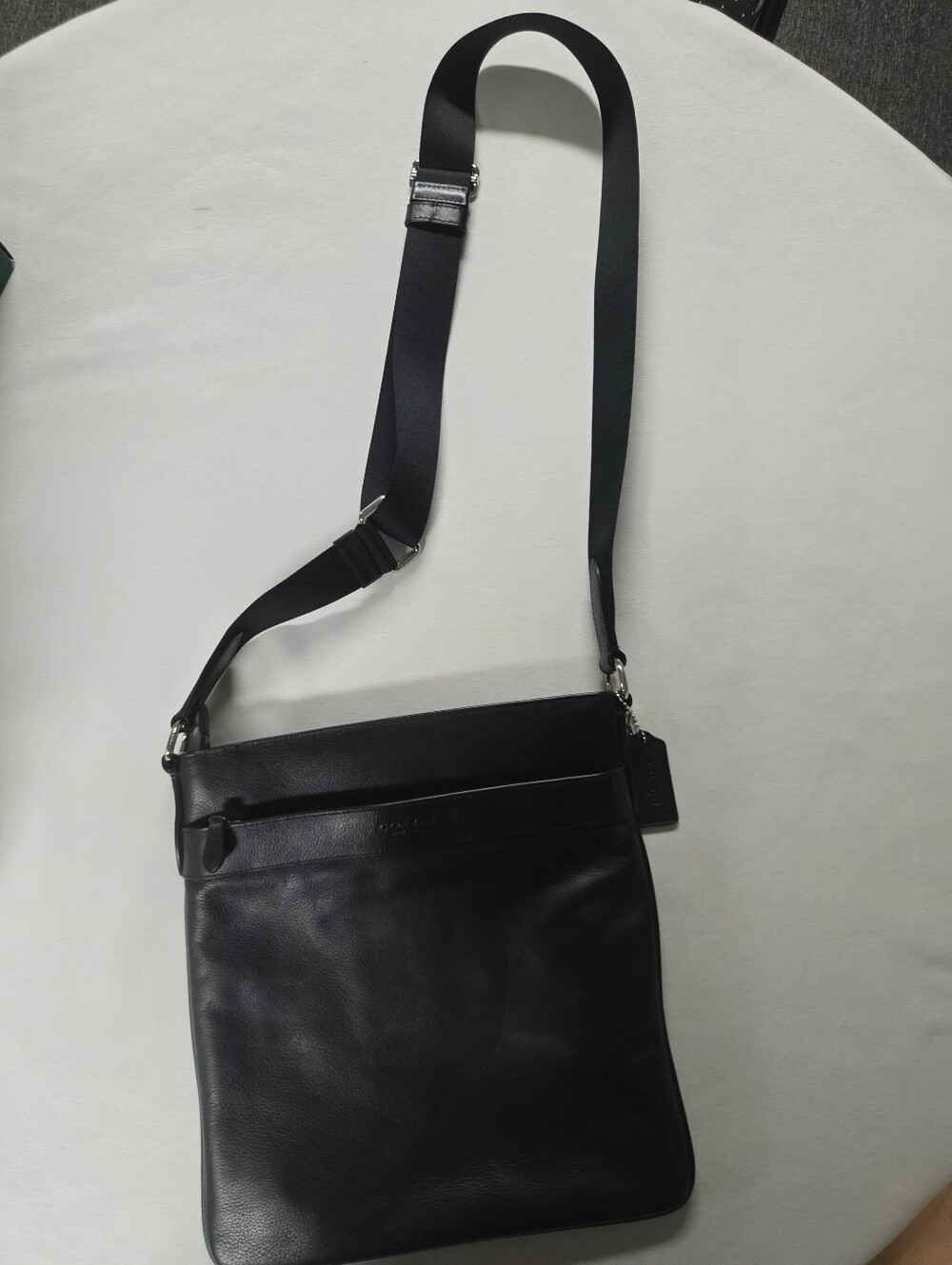 Coach Black Leather Messenger Crossbody Bag